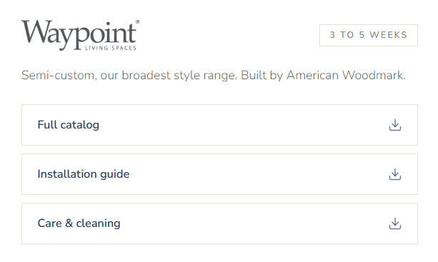 Downloading trade catalogs from the builder portal