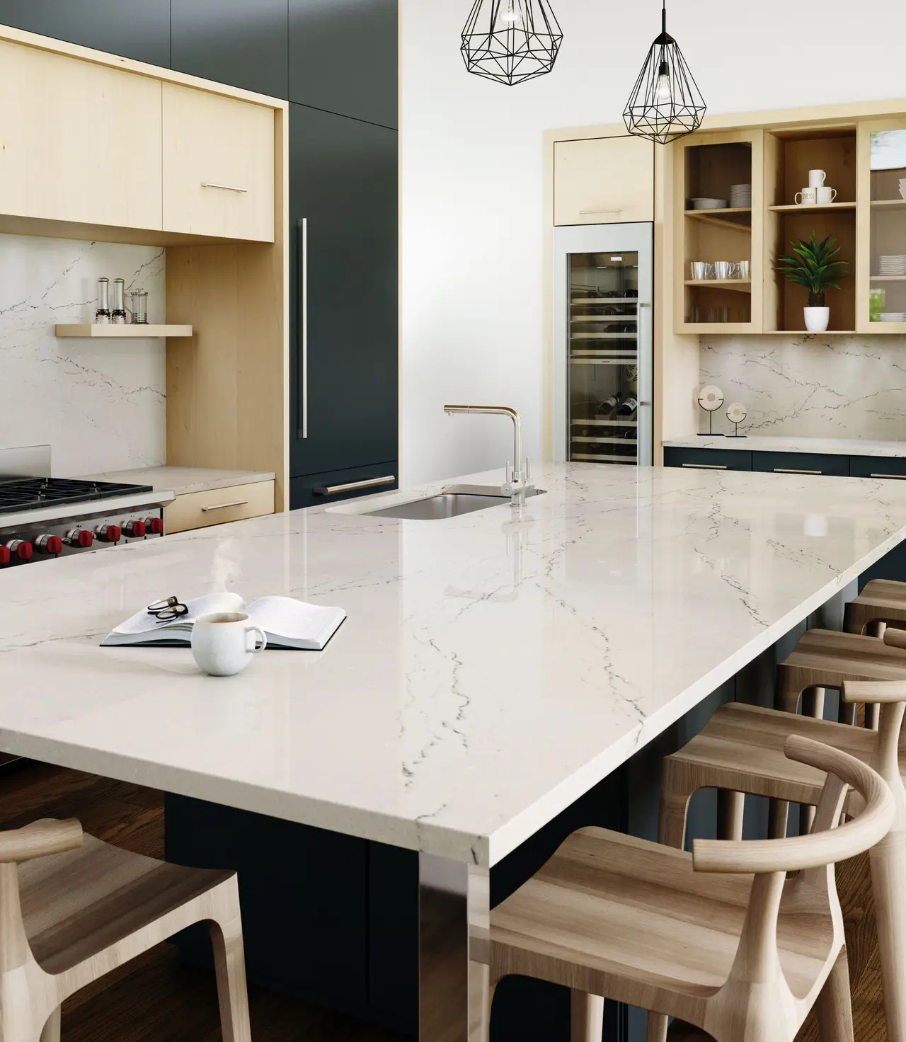 Cambria countertops throughout the house